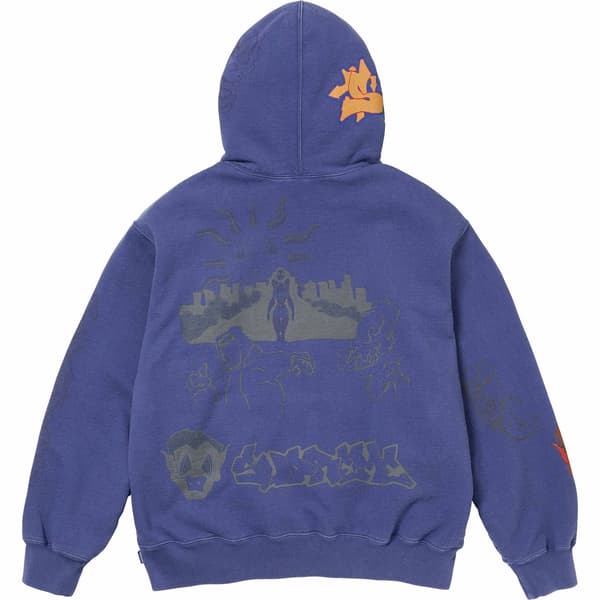 Supreme Sunrise Hooded Sweatshirt - Washed Navy (front)