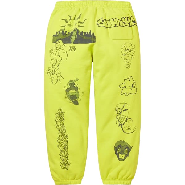 Supreme Sunrise Sweatpant - Acid Green (front)