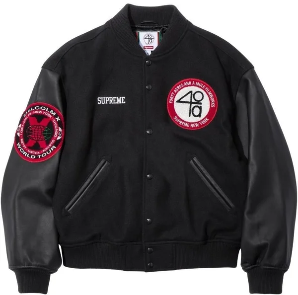 Supreme 40 Acres Malcolm X Varsity Jacket - Product Image