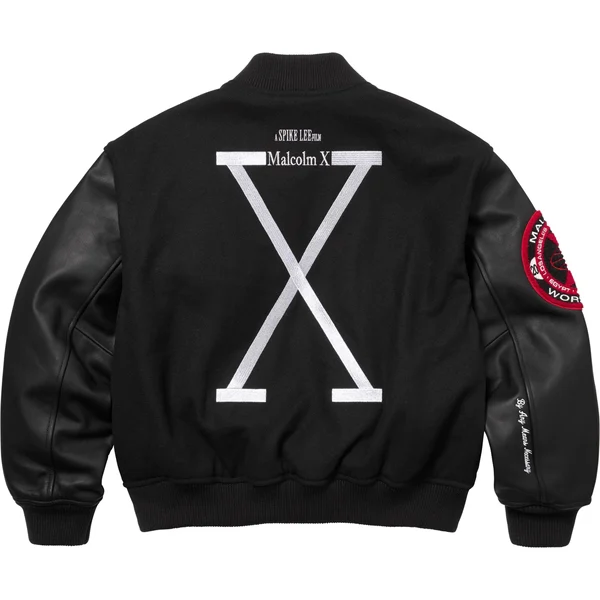 Supreme 40 Acres Malcolm X Varsity Jacket - Black (front)