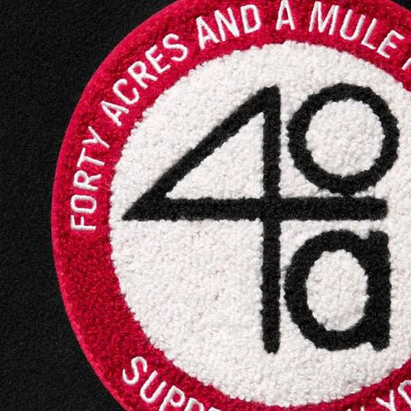 Supreme 40 Acres Malcolm X Varsity Jacket - Black (front)