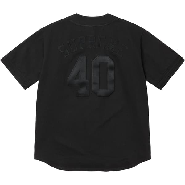Supreme 40 Acres Twill Baseball Jersey - Black (front)