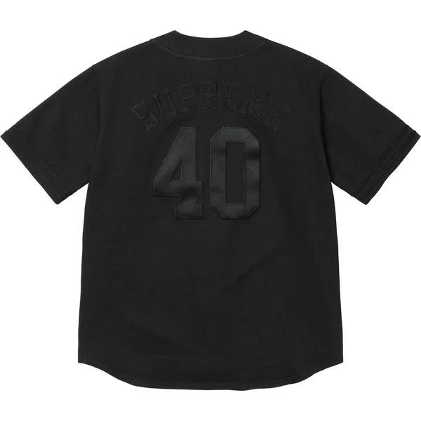 Supreme 40 Acres Twill Baseball Jersey - Black (front)