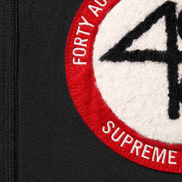 Supreme 40 Acres Twill Baseball Jersey - Black (front)