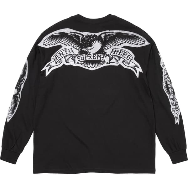 Supreme ANTIHERO Eagle L/S Tee - Black (front)
