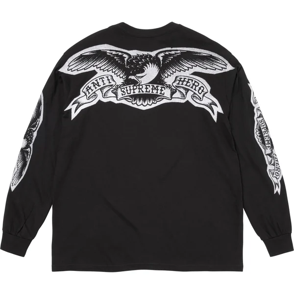 Supreme ANTIHERO Eagle L/S Tee - Black (front)