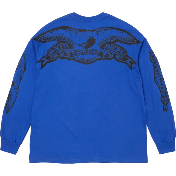 Supreme ANTIHERO Eagle L/S Tee - Royal (front)