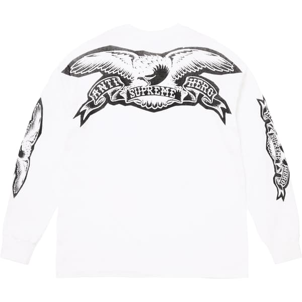 Supreme ANTIHERO Eagle L/S Tee - White (front)