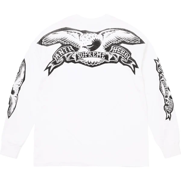 Supreme ANTIHERO Eagle L/S Tee - White (front)