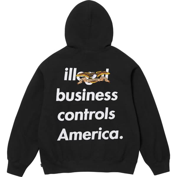 Supreme ANTIHERO Hooded Sweatshirt - Black (front)