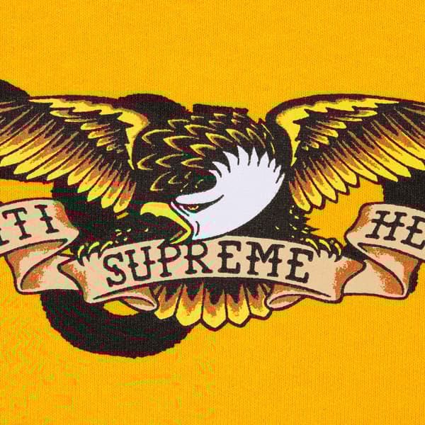 Supreme ANTIHERO Hooded Sweatshirt - Bright Gold (front)