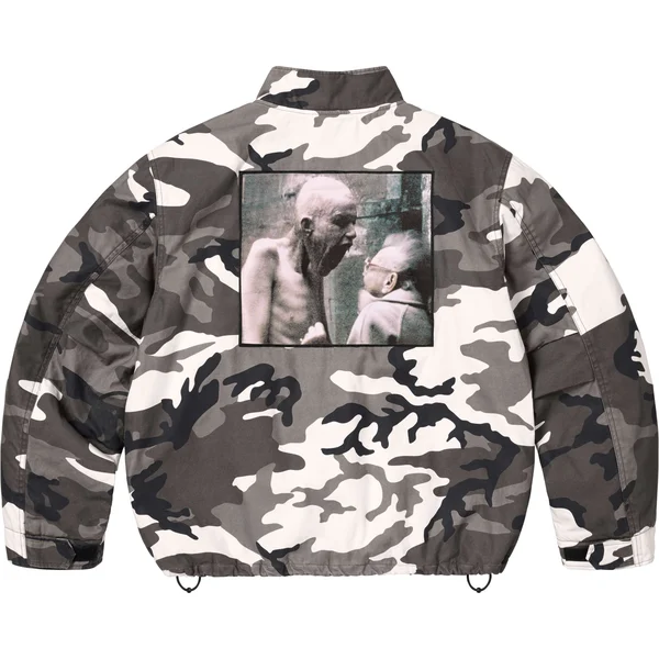 Supreme Aphex Twin Alpha Industries Cargo Jacket - Snow Camo (front)
