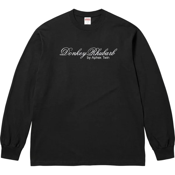 Supreme Aphex Twin Donkey Rhubarb L/S Tee - Black (front)