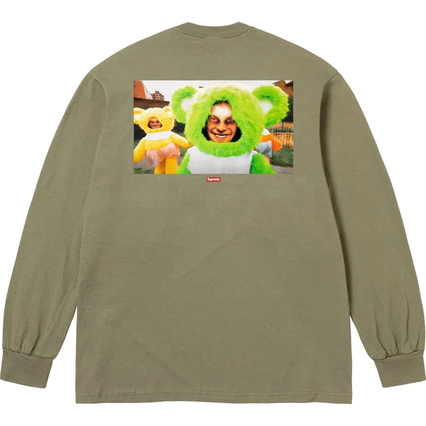 Supreme Aphex Twin Donkey Rhubarb L/S Tee - Light Olive (front)