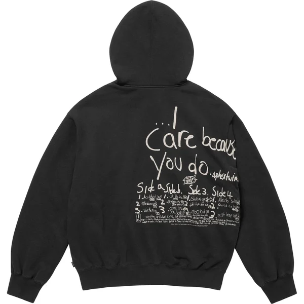 Supreme Aphex Twin Zip Up Hooded Sweatshirt - Black (front)