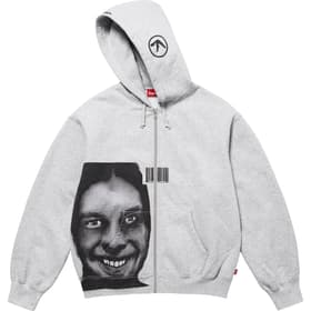 Supreme Aphex Twin Zip Up Hooded Sweatshirt Heather Grey