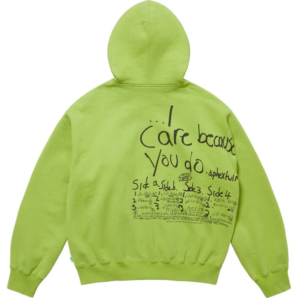 Supreme Aphex Twin Zip Up Hooded Sweatshirt - Lime (front)