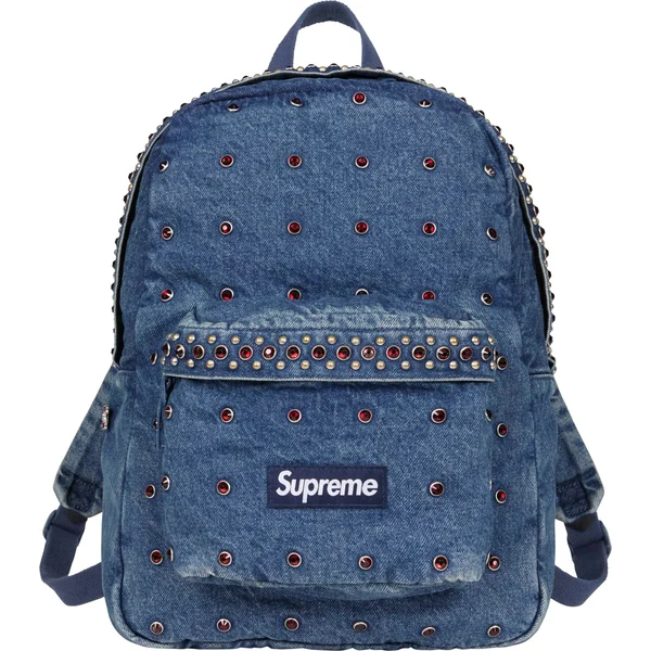 Supreme b.b. Simon Denim Backpack - Washed Indigo (front)