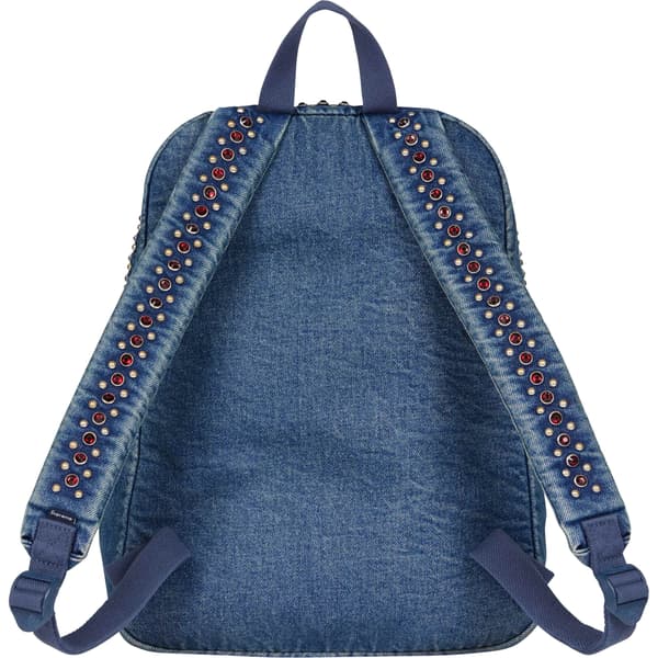 Supreme b.b. Simon Denim Backpack - Washed Indigo (front)