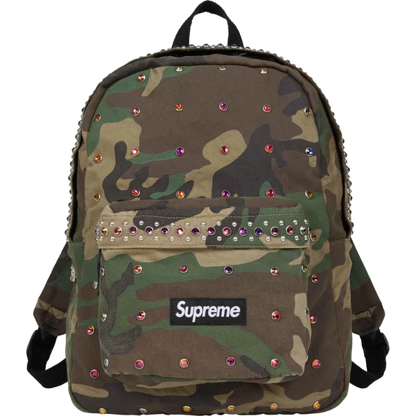 Supreme b.b. Simon Denim Backpack - Woodland Camo (front)