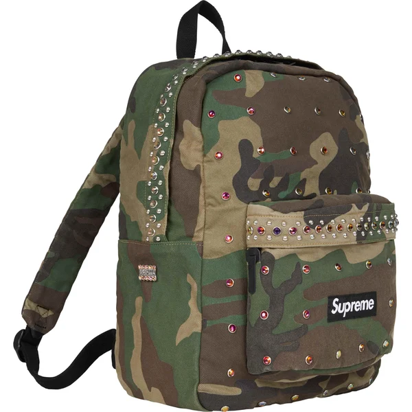 Supreme b.b. Simon Denim Backpack - Woodland Camo (front)
