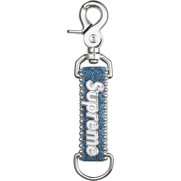 Supreme b.b. Simon Denim Keychain - Washed Indigo (front)