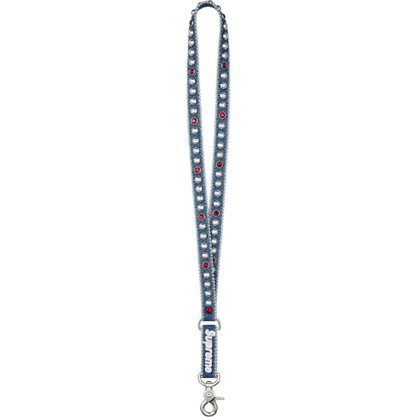 Supreme b.b. Simon Denim Lanyard - Washed Indigo (front)