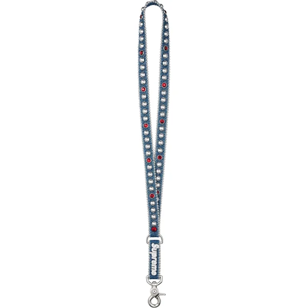 Supreme b.b. Simon Denim Lanyard - Washed Indigo (front)