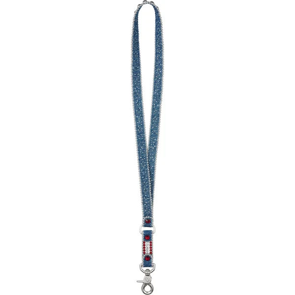 Supreme b.b. Simon Denim Lanyard - Washed Indigo (front)