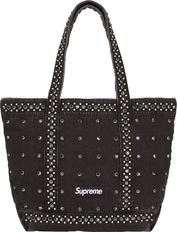 Supreme b.b. Simon Denim Tote Bag - Black (front)