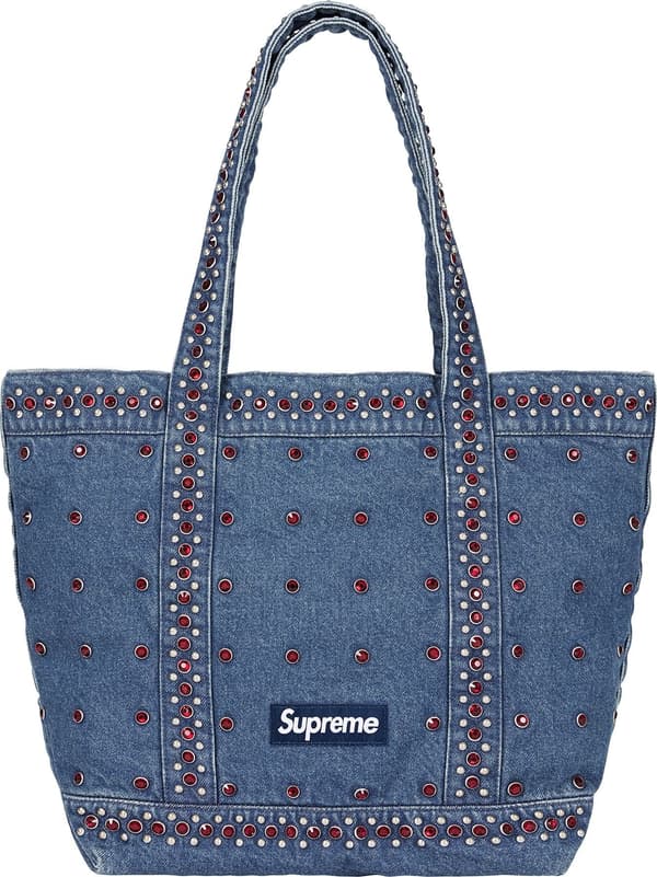 Supreme b.b. Simon Denim Tote Bag - Washed Indigo (front)