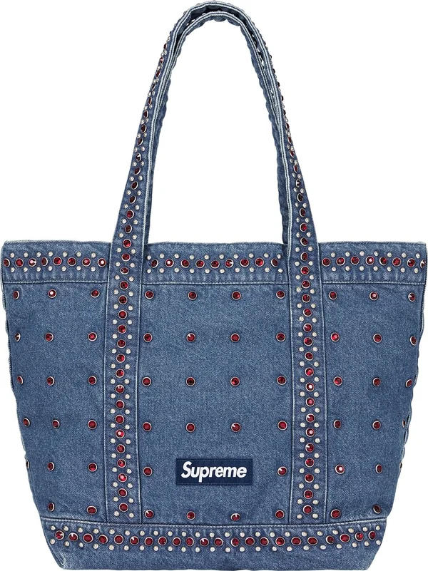 Supreme b.b. Simon Denim Tote Bag - Washed Indigo (front)