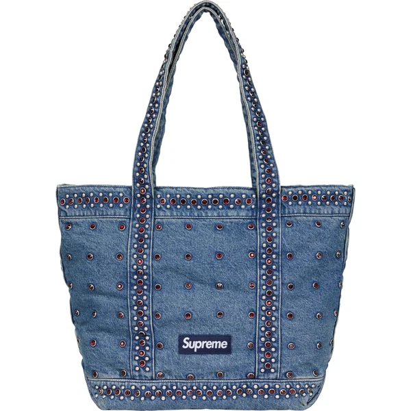 Supreme b.b. Simon Denim Tote Bag - Washed Indigo (front)