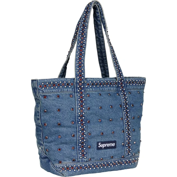 Supreme b.b. Simon Denim Tote Bag - Washed Indigo (front)