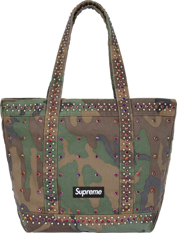 Supreme b.b. Simon Denim Tote Bag - Woodland Camo (front)