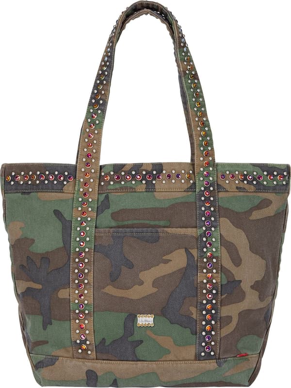 Supreme b.b. Simon Denim Tote Bag - Woodland Camo (front)