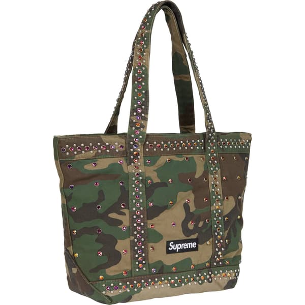 Supreme b.b. Simon Denim Tote Bag - Woodland Camo (front)