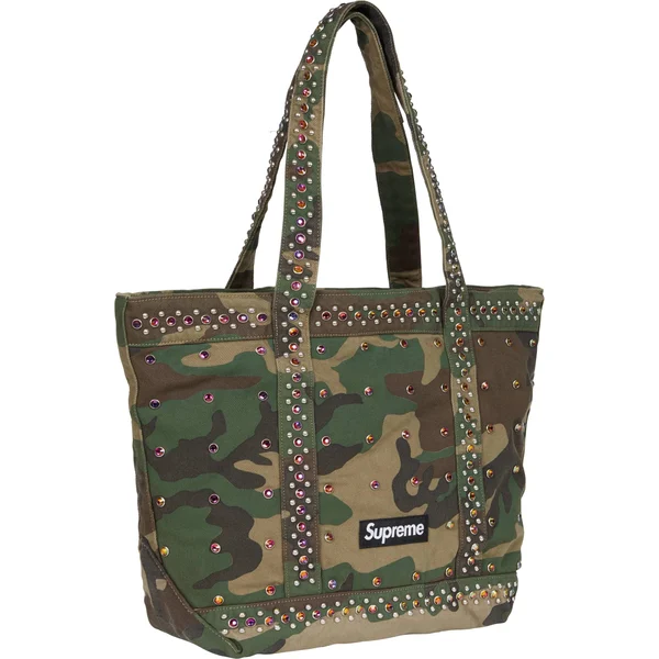 Supreme b.b. Simon Denim Tote Bag - Woodland Camo (front)