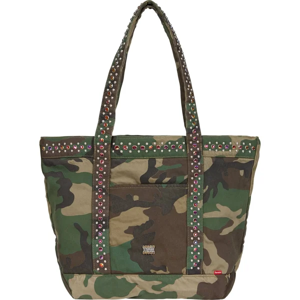 Supreme b.b. Simon Denim Tote Bag - Woodland Camo (front)