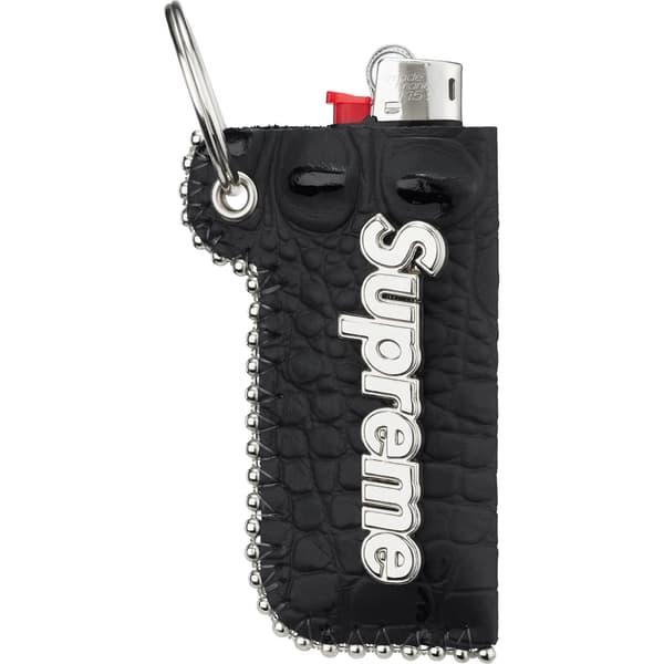 Supreme b.b. Simon Leather Lighter Case Keychain - Black (front)