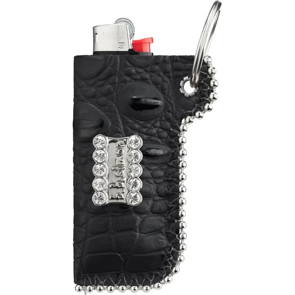 Supreme b.b. Simon Leather Lighter Case Keychain - Black (front)