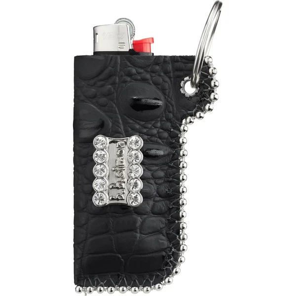 Supreme b.b. Simon Leather Lighter Case Keychain - Black (front)