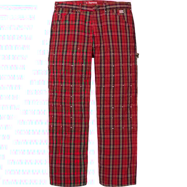 Supreme b.b. Simon Quilted Double Knee Painter Pant - Plaid (front)