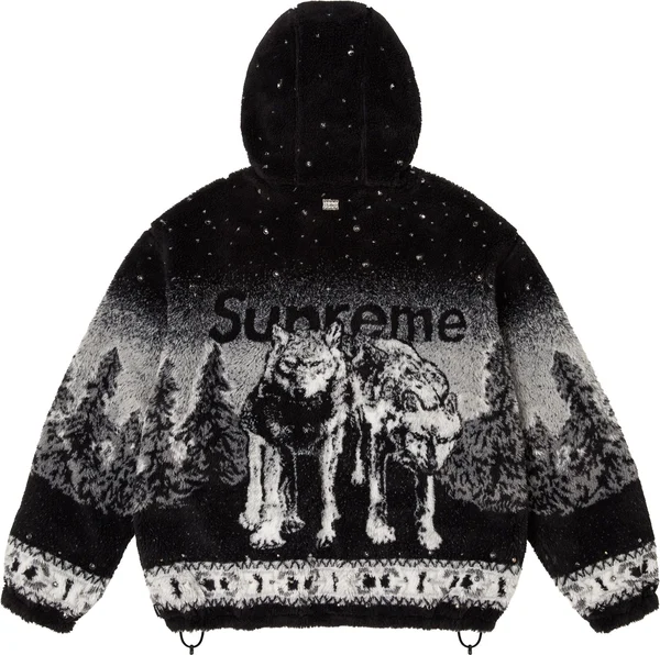 Supreme b.b. Simon Reversible Hooded Fleece Jacket - Black (front)