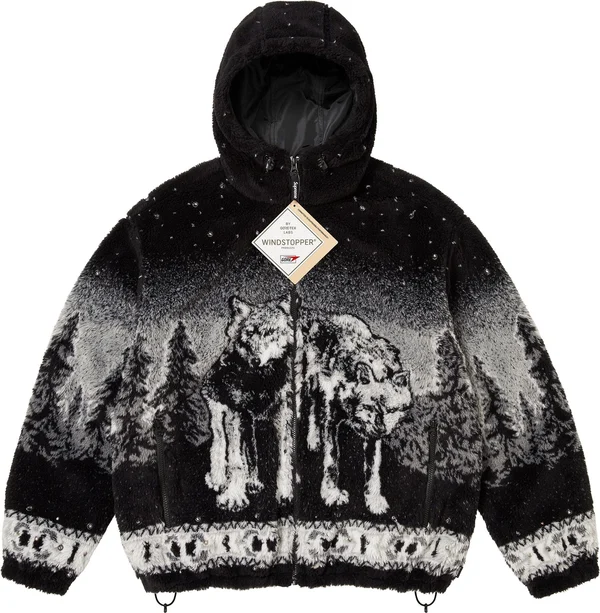 Supreme b.b. Simon Reversible Hooded Fleece Jacket - Black (front)