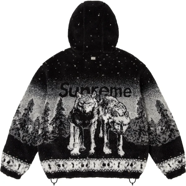 Supreme b.b. Simon Reversible Hooded Fleece Jacket - Black (front)