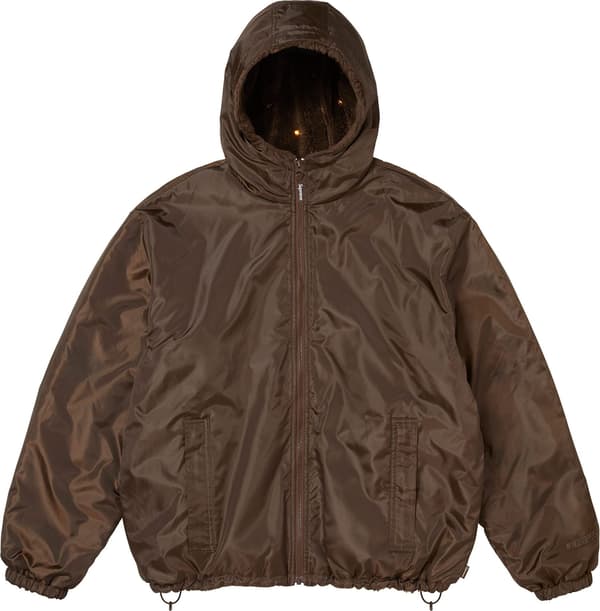 Supreme b.b. Simon Reversible Hooded Fleece Jacket - Brown (front)