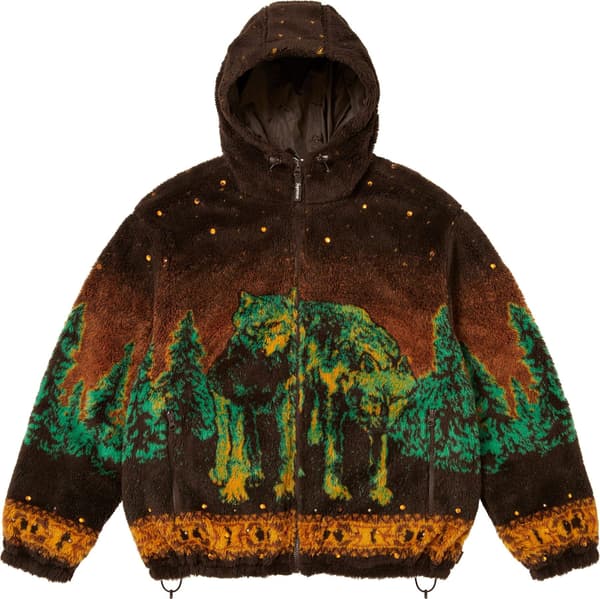 Supreme b.b. Simon Reversible Hooded Fleece Jacket - Brown (front)