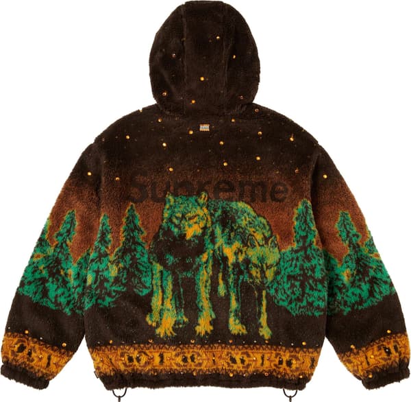 Supreme b.b. Simon Reversible Hooded Fleece Jacket - Brown (front)