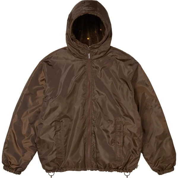 Supreme b.b. Simon Reversible Hooded Fleece Jacket - Brown (front)